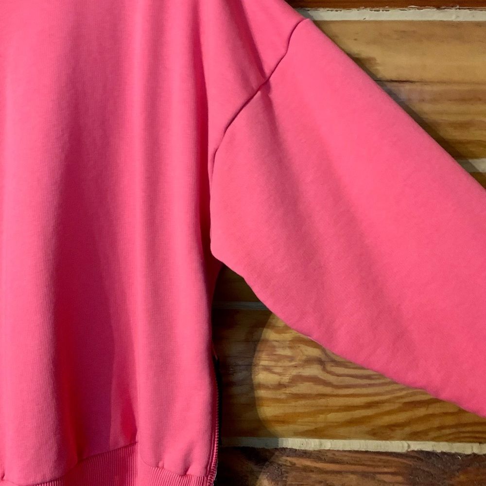 Columbia Lodge Pink Heavyweight Crewneck Sweatshirt with Side Zip Detail Small - Picture 7 of 9